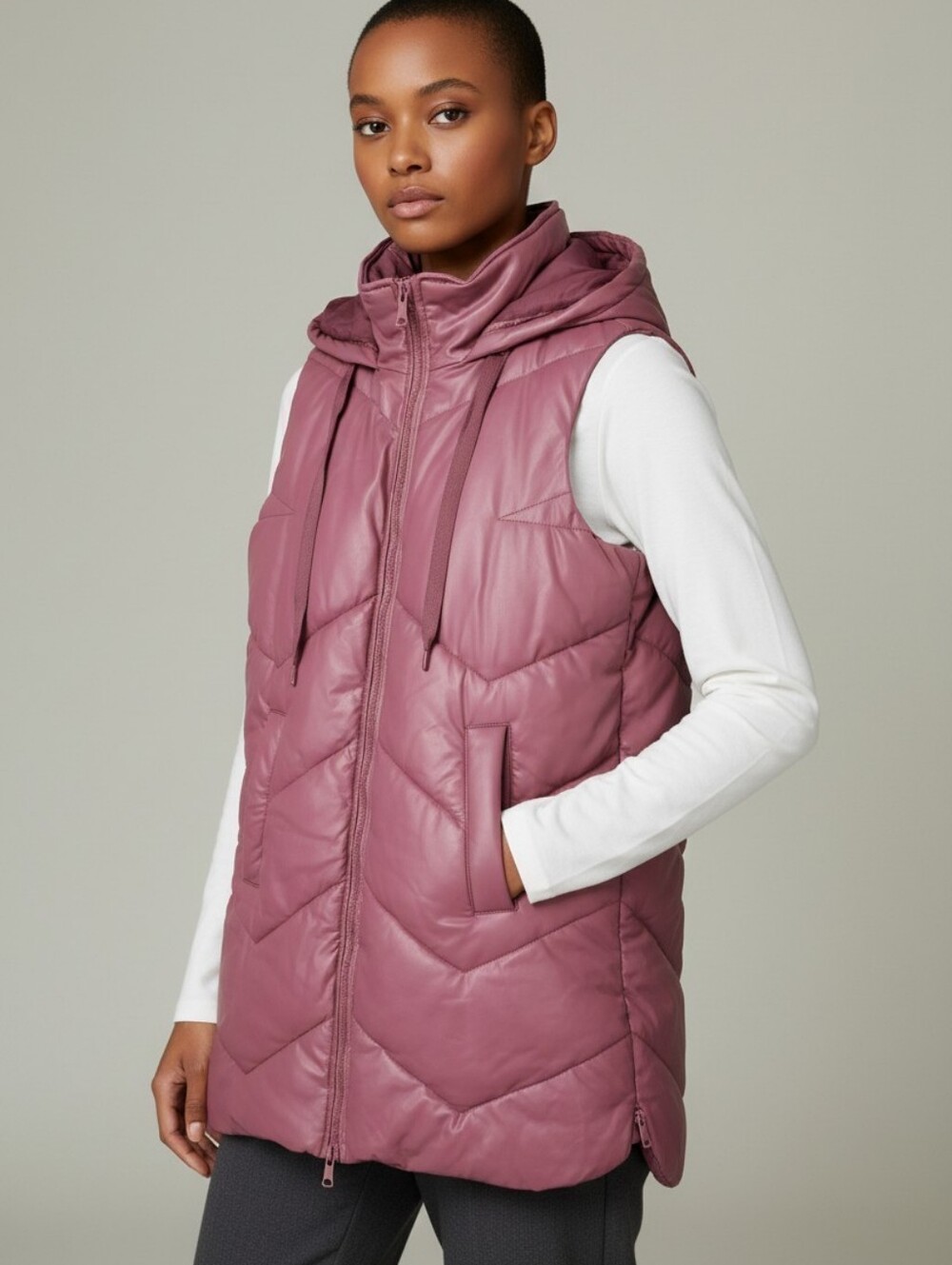 Tribal Jeans "Call On Me" Long Sleeveless Puffer Vest